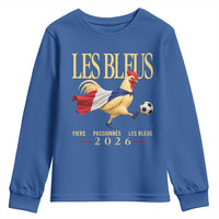 Les Bleus 2026 France Soccer Youth Sweatshirt Rooster Wearing French Flag Patriotic Football Fan Graphic