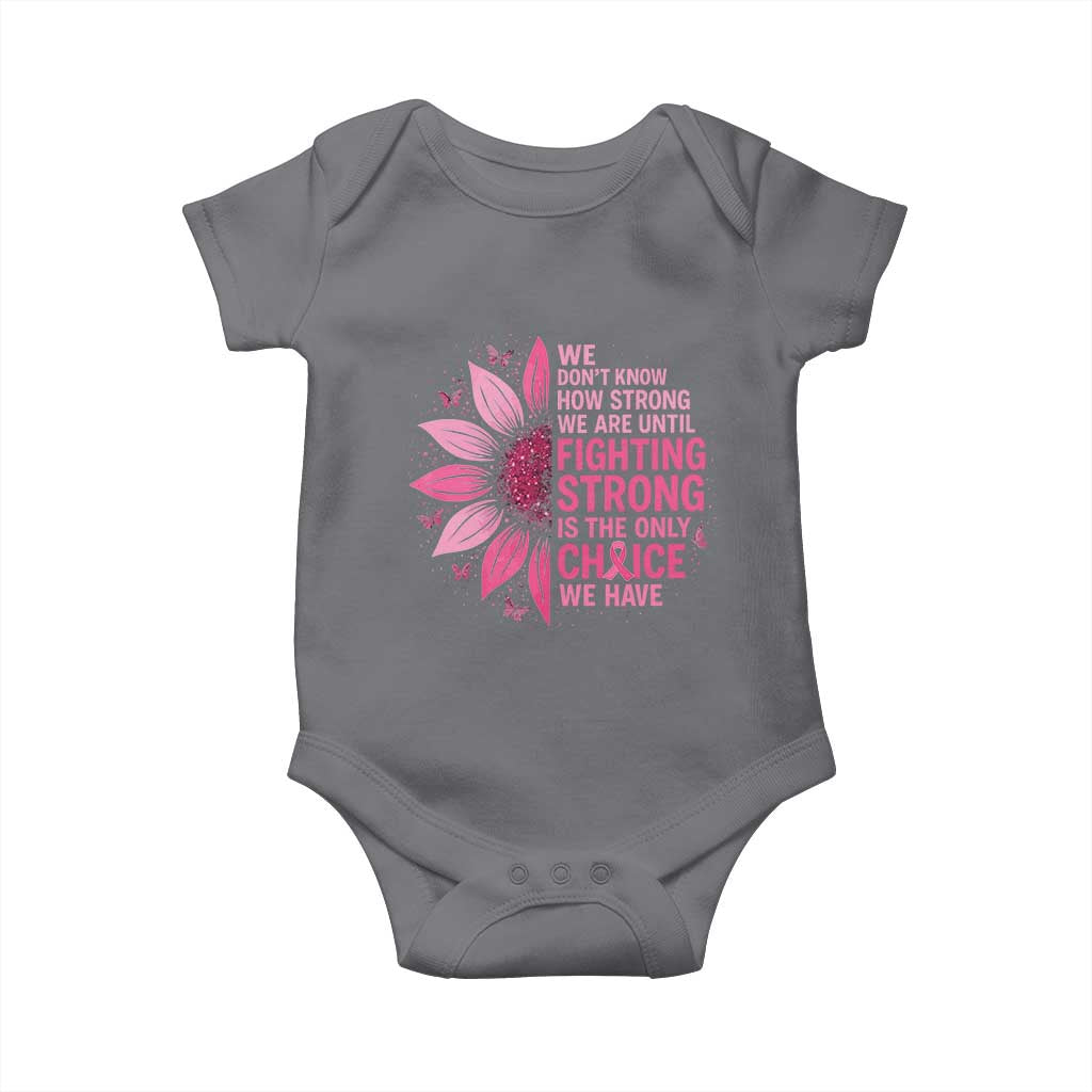 Breast Cancer Baby Onesie Pink Ribbon Being Strong Quote Support Gift - Wonder Print Shop