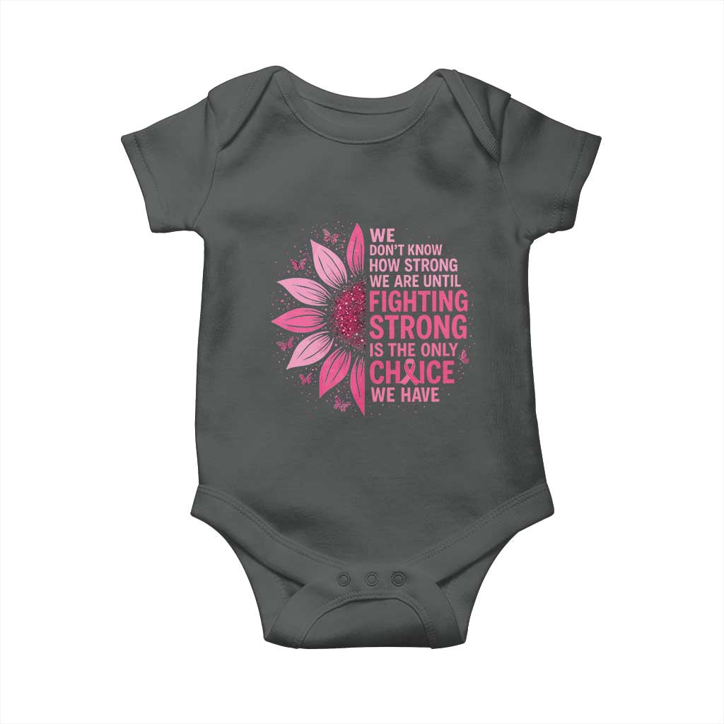 Breast Cancer Baby Onesie Pink Ribbon Being Strong Quote Support Gift - Wonder Print Shop