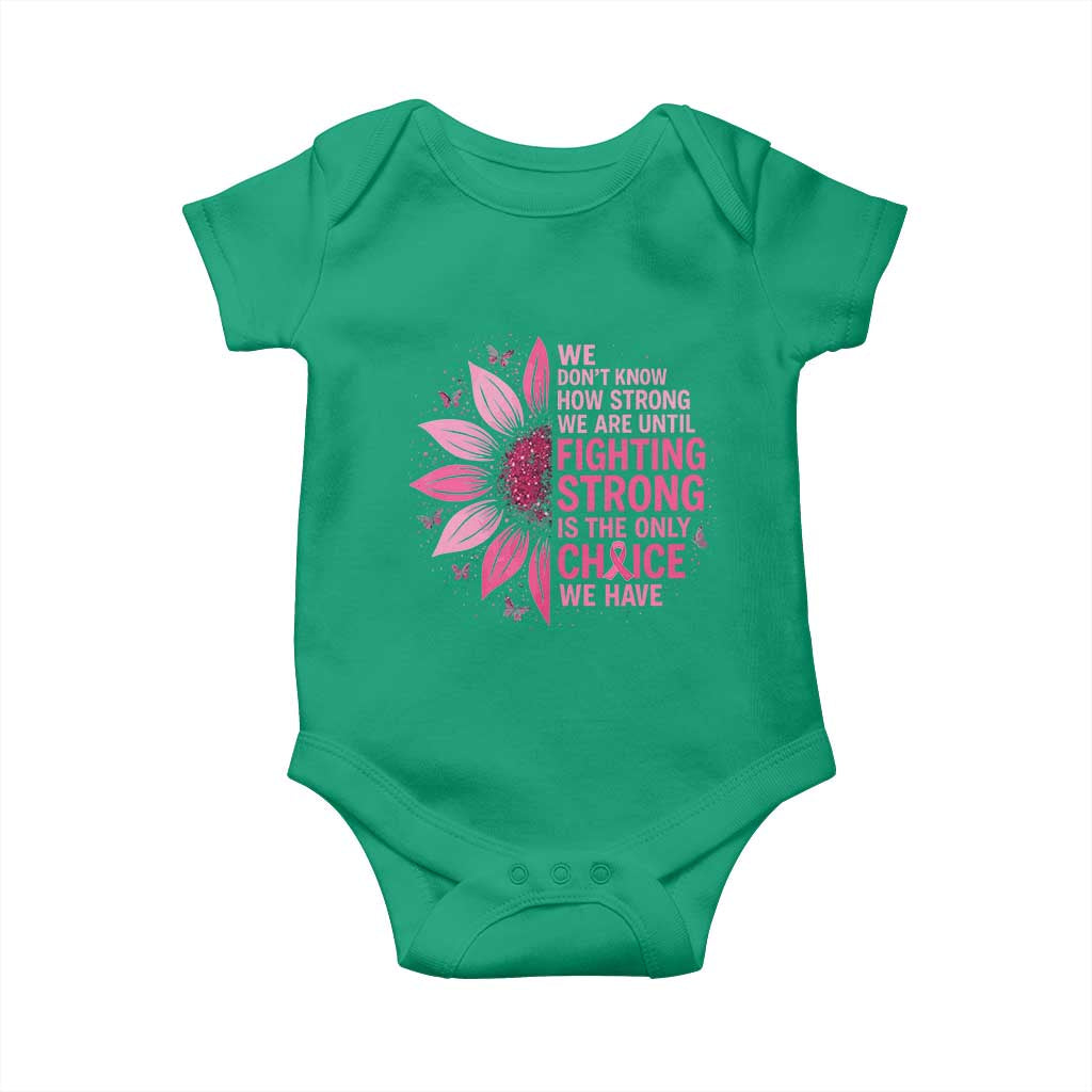 Breast Cancer Baby Onesie Pink Ribbon Being Strong Quote Support Gift - Wonder Print Shop