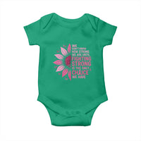 Breast Cancer Baby Onesie Pink Ribbon Being Strong Quote Support Gift - Wonder Print Shop