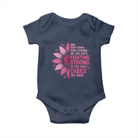 Breast Cancer Baby Onesie Pink Ribbon Being Strong Quote Support Gift - Wonder Print Shop