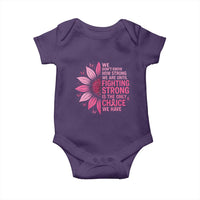 Breast Cancer Baby Onesie Pink Ribbon Being Strong Quote Support Gift - Wonder Print Shop