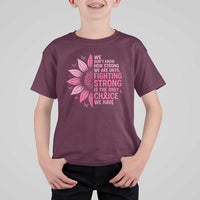 Breast Cancer T Shirt For Kid Pink Ribbon Being Strong Quote Support Gift - Wonder Print Shop