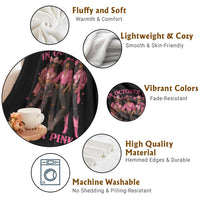 In October We Wear Pink Throw Blanket Breast Cancer Awareness Month Cowgirl Pink Ribbon - Wonder Print Shop
