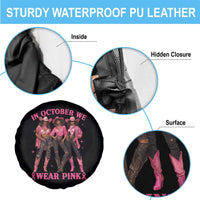 In October We Wear Pink Spare Tire Cover Breast Cancer Awareness Month Cowgirl Pink Ribbon - Wonder Print Shop