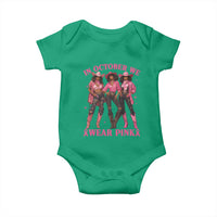 In October We Wear Pink Baby Onesie Breast Cancer Awareness Month Cowgirl Pink Ribbon - Wonder Print Shop