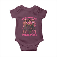 In October We Wear Pink Baby Onesie Breast Cancer Awareness Month Cowgirl Pink Ribbon - Wonder Print Shop
