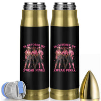 In October We Wear Pink Bullet Tumbler Breast Cancer Awareness Month Cowgirl Pink Ribbon - Wonder Print Shop