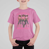 In October We Wear Pink T Shirt For Kid Breast Cancer Awareness Month Cowgirl Pink Ribbon - Wonder Print Shop