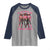 In October We Wear Pink Raglan Shirt Breast Cancer Awareness Month Cowgirl Pink Ribbon - Wonder Print Shop