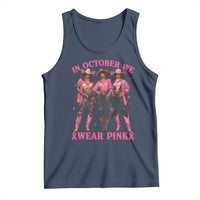 In October We Wear Pink Tank Top Breast Cancer Awareness Month Cowgirl Pink Ribbon - Wonder Print Shop