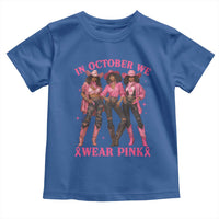 In October We Wear Pink Toddler T Shirt Breast Cancer Awareness Month Cowgirl Pink Ribbon - Wonder Print Shop