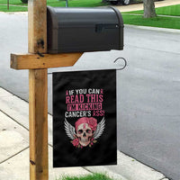 Funny Breast Cancer Survivor Garden Flag Im Kicking Cancers Ass Pink Ribbon Skull - Wonder Print Shop