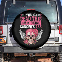 Funny Breast Cancer Survivor Spare Tire Cover Im Kicking Cancers Ass Pink Ribbon Skull - Wonder Print Shop
