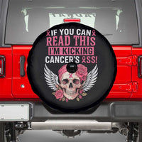 Funny Breast Cancer Survivor Spare Tire Cover Im Kicking Cancers Ass Pink Ribbon Skull - Wonder Print Shop