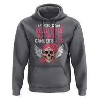 Funny Breast Cancer Survivor Hoodie Im Kicking Cancers Ass Pink Ribbon Skull - Wonder Print Shop