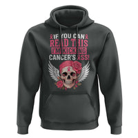 Funny Breast Cancer Survivor Hoodie Im Kicking Cancers Ass Pink Ribbon Skull - Wonder Print Shop