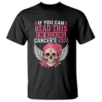 Funny Breast Cancer Survivor T Shirt Im Kicking Cancers Ass Pink Ribbon Skull - Wonder Print Shop