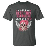 Funny Breast Cancer Survivor T Shirt Im Kicking Cancers Ass Pink Ribbon Skull - Wonder Print Shop