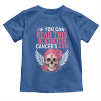 Funny Breast Cancer Survivor Toddler T Shirt Im Kicking Cancers Ass Pink Ribbon Skull - Wonder Print Shop
