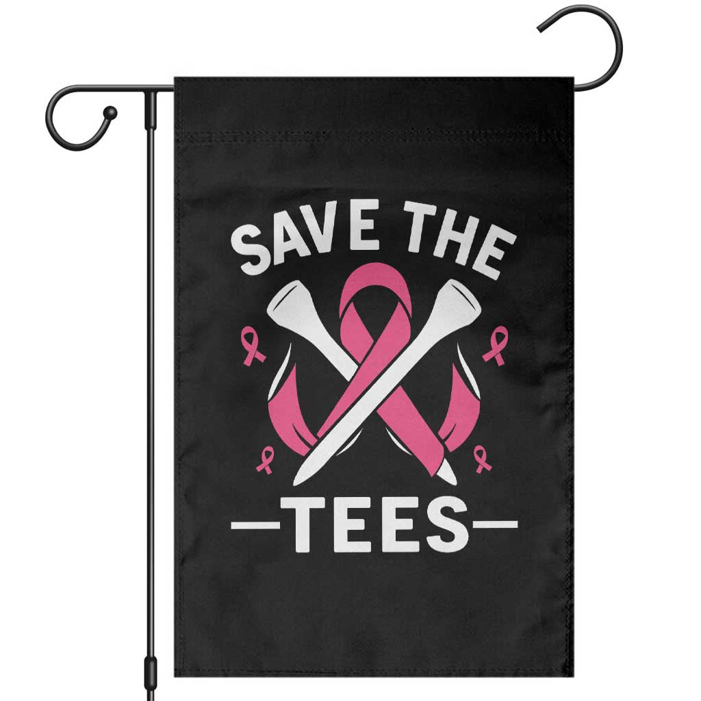 Breast Cancer Awareness Pink Ribbon Golf Garden Flag Funny Save The Tees - Wonder Print Shop