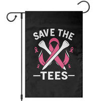 Breast Cancer Awareness Pink Ribbon Golf Garden Flag Funny Save The Tees - Wonder Print Shop