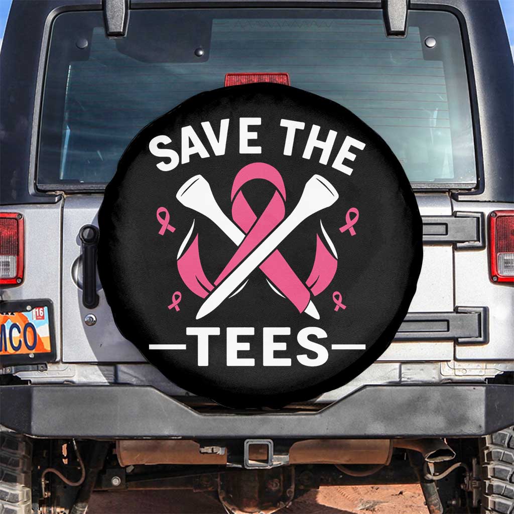 Breast Cancer Awareness Pink Ribbon Golf Spare Tire Cover Funny Save The Tees - Wonder Print Shop