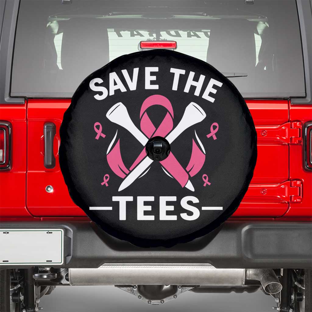 Breast Cancer Awareness Pink Ribbon Golf Spare Tire Cover Funny Save The Tees - Wonder Print Shop