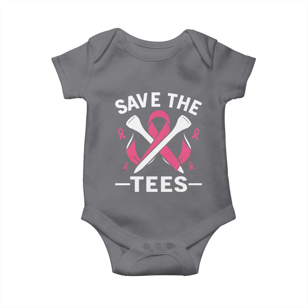 Breast Cancer Awareness Pink Ribbon Golf Baby Onesie Funny Save The Tees - Wonder Print Shop