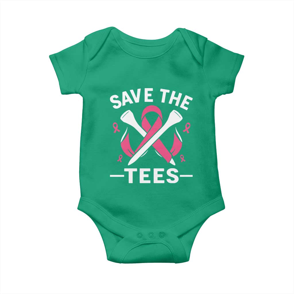 Breast Cancer Awareness Pink Ribbon Golf Baby Onesie Funny Save The Tees - Wonder Print Shop