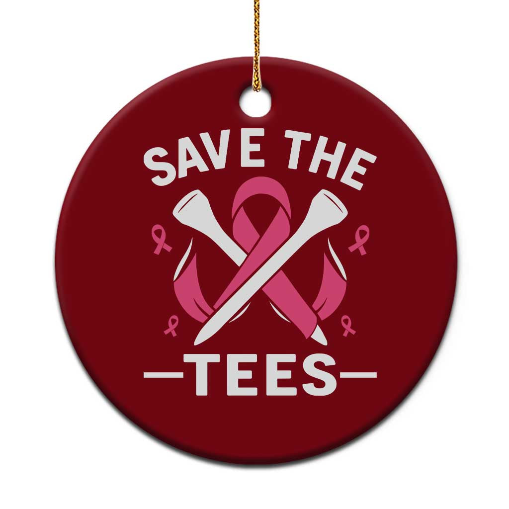 Breast Cancer Awareness Pink Ribbon Golf Ceramic Ornament Funny Save The Tees - Wonder Print Shop