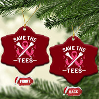 Breast Cancer Awareness Pink Ribbon Golf Ceramic Ornament Funny Save The Tees - Wonder Print Shop
