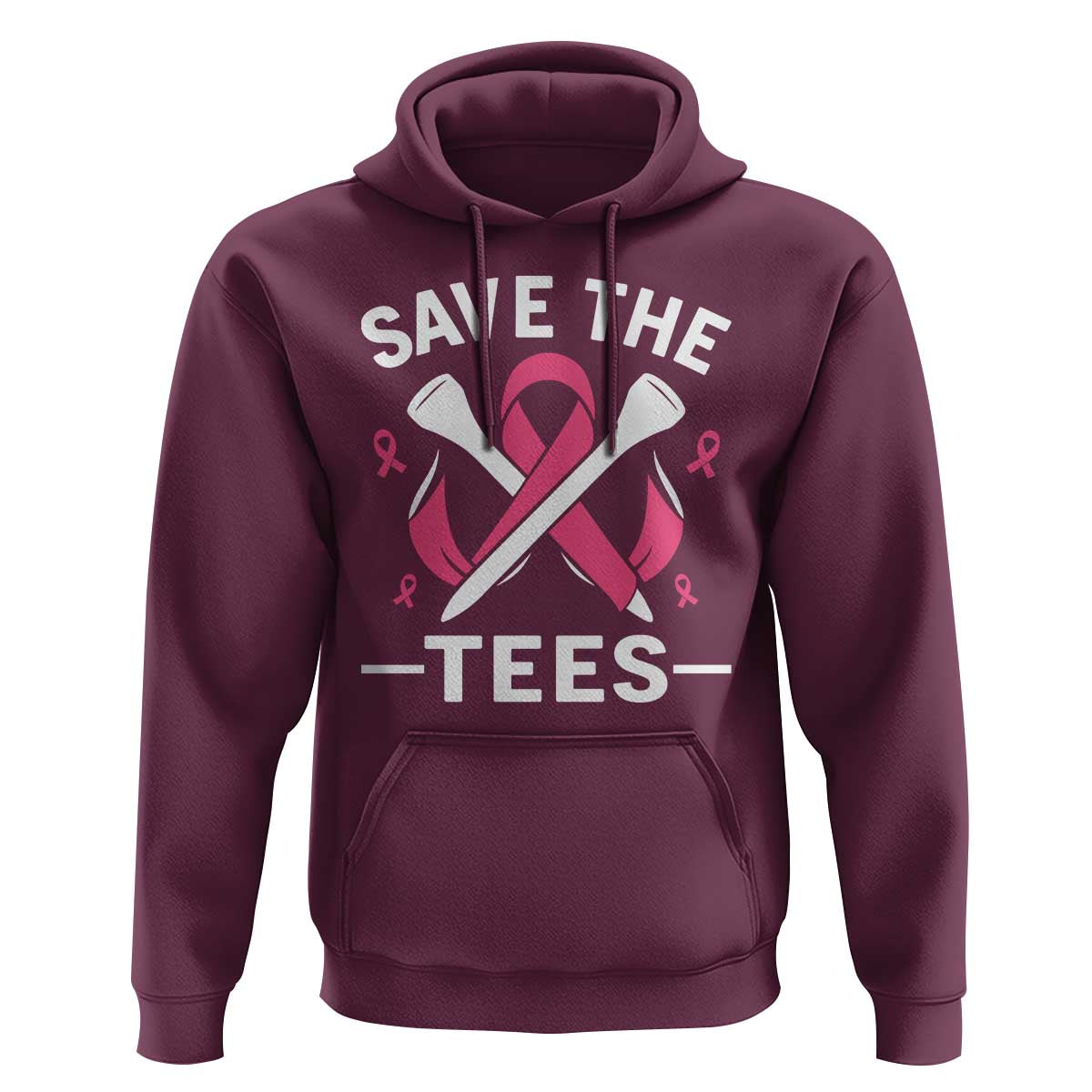 Breast Cancer Awareness Pink Ribbon Golf Hoodie Funny Save The Tees - Wonder Print Shop