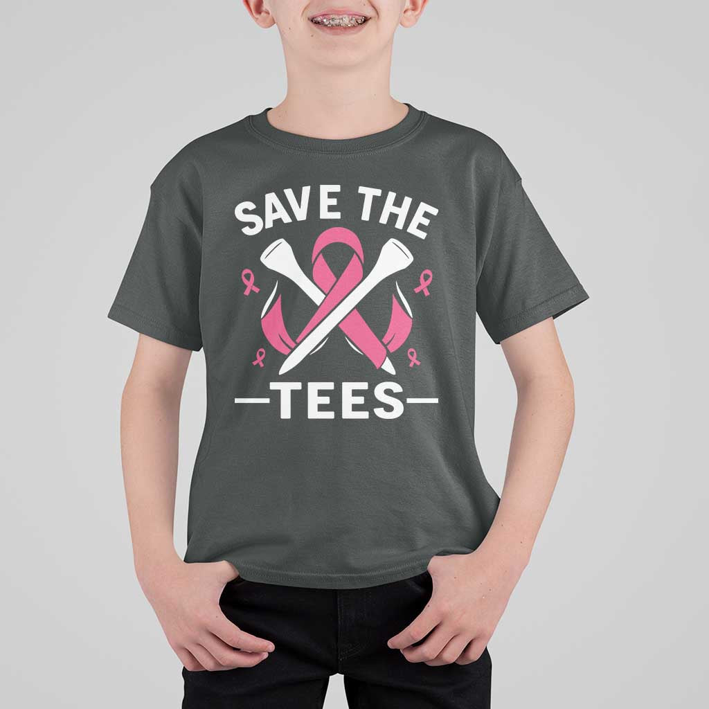 Breast Cancer Awareness Pink Ribbon Golf T Shirt For Kid Funny Save The Tees - Wonder Print Shop