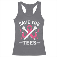 Breast Cancer Awareness Pink Ribbon Golf Racerback Tank Top Funny Save The Tees - Wonder Print Shop
