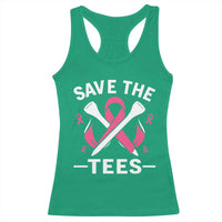 Breast Cancer Awareness Pink Ribbon Golf Racerback Tank Top Funny Save The Tees - Wonder Print Shop