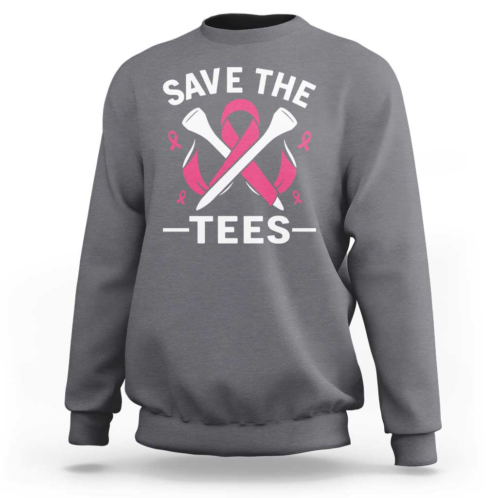 Breast Cancer Awareness Pink Ribbon Golf Sweatshirt Funny Save The Tees - Wonder Print Shop