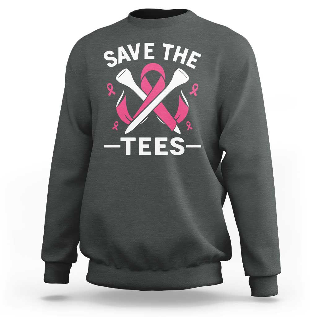 Breast Cancer Awareness Pink Ribbon Golf Sweatshirt Funny Save The Tees - Wonder Print Shop