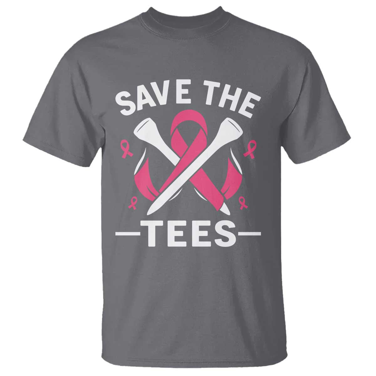 Breast Cancer Awareness Pink Ribbon Golf T Shirt Funny Save The Tees - Wonder Print Shop