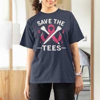 Breast Cancer Awareness Pink Ribbon Golf T Shirt For Women Funny Save The Tees - Wonder Print Shop