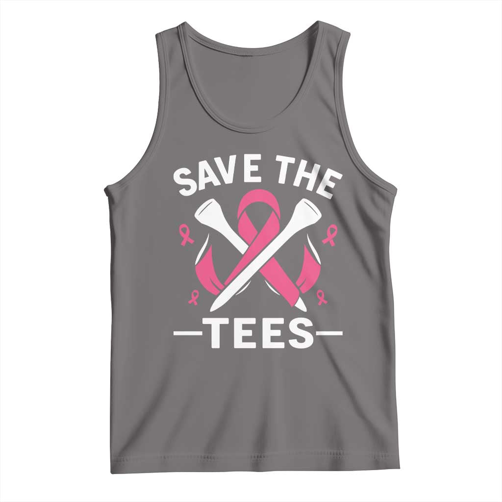 Breast Cancer Awareness Pink Ribbon Golf Tank Top Funny Save The Tees - Wonder Print Shop