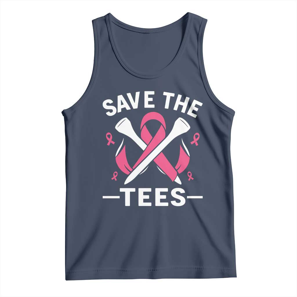 Breast Cancer Awareness Pink Ribbon Golf Tank Top Funny Save The Tees - Wonder Print Shop
