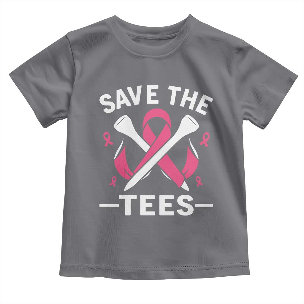 Breast Cancer Awareness Pink Ribbon Golf Toddler T Shirt Funny Save The Tees - Wonder Print Shop