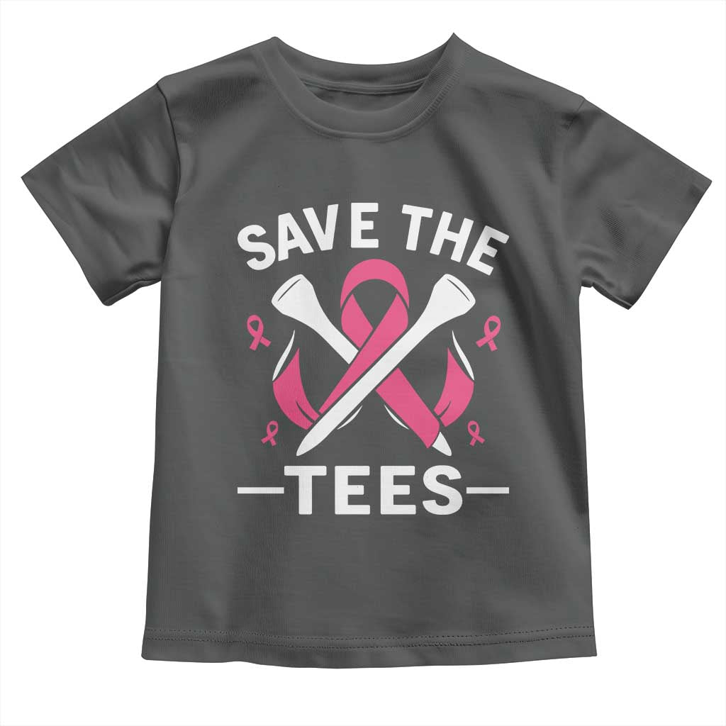 Breast Cancer Awareness Pink Ribbon Golf Toddler T Shirt Funny Save The Tees - Wonder Print Shop