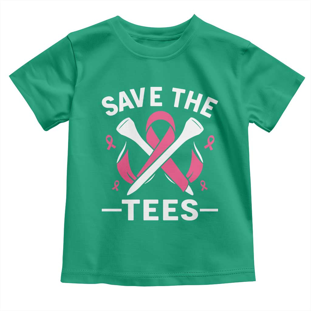 Breast Cancer Awareness Pink Ribbon Golf Toddler T Shirt Funny Save The Tees - Wonder Print Shop