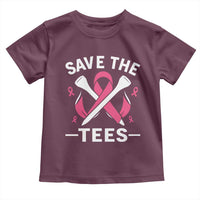 Breast Cancer Awareness Pink Ribbon Golf Toddler T Shirt Funny Save The Tees - Wonder Print Shop