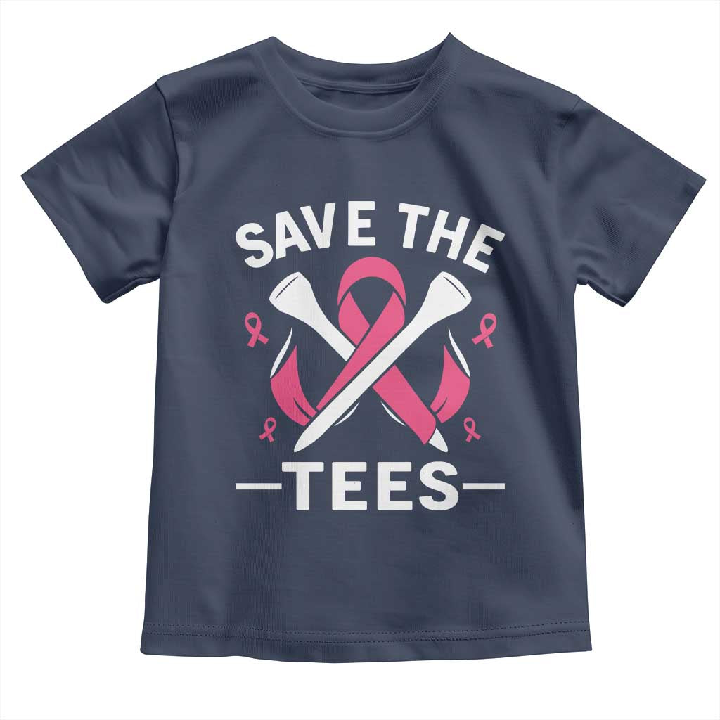 Breast Cancer Awareness Pink Ribbon Golf Toddler T Shirt Funny Save The Tees - Wonder Print Shop