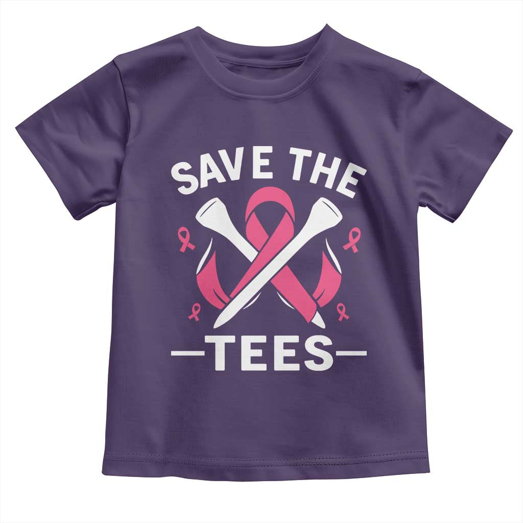 Breast Cancer Awareness Pink Ribbon Golf Toddler T Shirt Funny Save The Tees - Wonder Print Shop