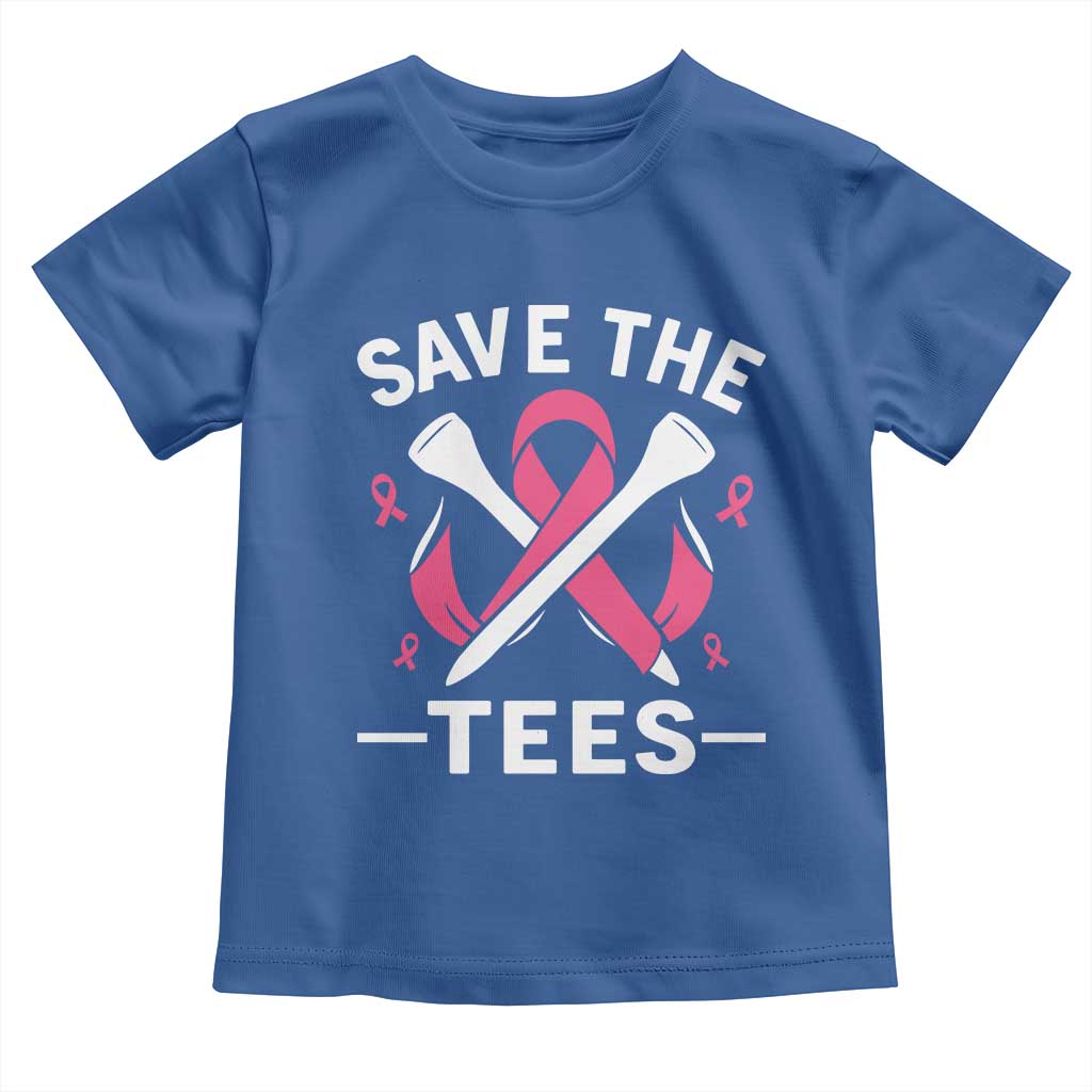 Breast Cancer Awareness Pink Ribbon Golf Toddler T Shirt Funny Save The Tees - Wonder Print Shop